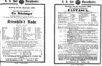 Theaterzettel (Oper und Burgtheater in Wien) 18710723 Seite: 1