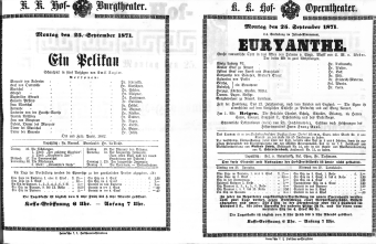 Theaterzettel (Oper und Burgtheater in Wien) 18710725 Seite: 1