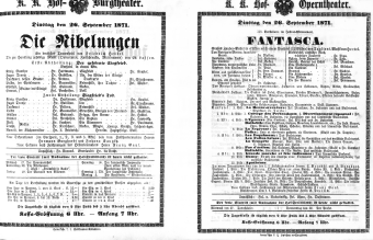 Theaterzettel (Oper und Burgtheater in Wien) 18710726 Seite: 1
