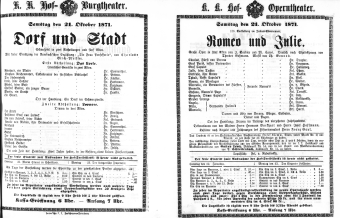 Theaterzettel (Oper und Burgtheater in Wien) 18711021 Seite: 1