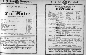 Theaterzettel (Oper und Burgtheater in Wien) 18711031 Seite: 1