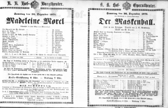 Theaterzettel (Oper und Burgtheater in Wien) 18711216 Seite: 1