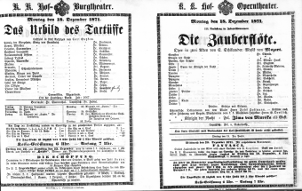 Theaterzettel (Oper und Burgtheater in Wien) 18711218 Seite: 1