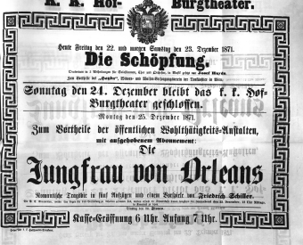 Theaterzettel (Oper und Burgtheater in Wien) 18711222 Seite: 1