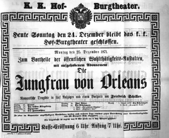Theaterzettel (Oper und Burgtheater in Wien) 18711224 Seite: 1