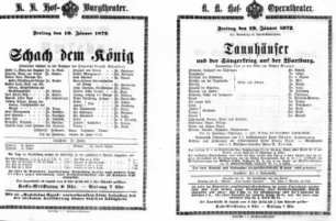 Theaterzettel (Oper und Burgtheater in Wien) 18720119 Seite: 1