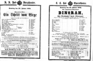 Theaterzettel (Oper und Burgtheater in Wien) 18720127 Seite: 1