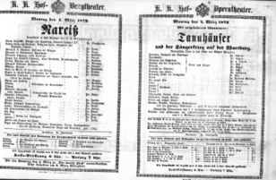 Theaterzettel (Oper und Burgtheater in Wien) 18720304 Seite: 1