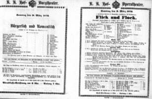 Theaterzettel (Oper und Burgtheater in Wien) 18720309 Seite: 1