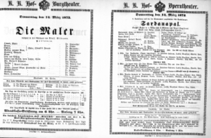 Theaterzettel (Oper und Burgtheater in Wien) 18720314 Seite: 1