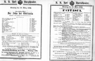 Theaterzettel (Oper und Burgtheater in Wien) 18720317 Seite: 1