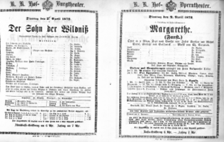 Theaterzettel (Oper und Burgtheater in Wien) 18720402 Seite: 1
