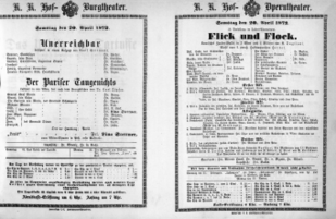 Theaterzettel (Oper und Burgtheater in Wien) 18720420 Seite: 1