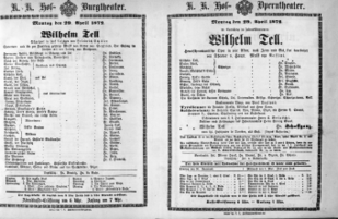 Theaterzettel (Oper und Burgtheater in Wien) 18720429 Seite: 1