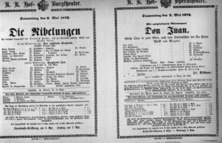 Theaterzettel (Oper und Burgtheater in Wien) 18720502 Seite: 1