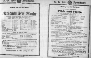 Theaterzettel (Oper und Burgtheater in Wien) 18720520 Seite: 1