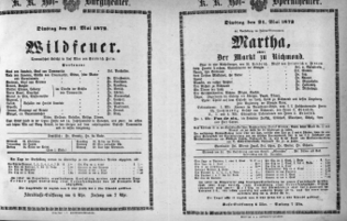 Theaterzettel (Oper und Burgtheater in Wien) 18720521 Seite: 1