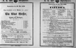 Theaterzettel (Oper und Burgtheater in Wien) 18720523 Seite: 1