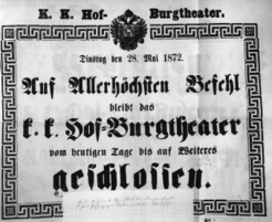 Theaterzettel (Oper und Burgtheater in Wien) 18720528 Seite: 1