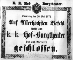 Theaterzettel (Oper und Burgtheater in Wien) 18720530 Seite: 1