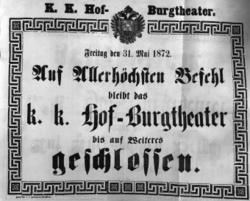 Theaterzettel (Oper und Burgtheater in Wien) 18720531 Seite: 1