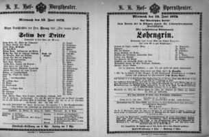 Theaterzettel (Oper und Burgtheater in Wien) 18720612 Seite: 1