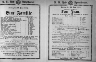 Theaterzettel (Oper und Burgtheater in Wien) 18720614 Seite: 1
