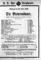 Theaterzettel (Oper und Burgtheater in Wien) 18720625 Seite: 1