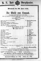 Theaterzettel (Oper und Burgtheater in Wien) 18720626 Seite: 1
