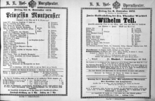 Theaterzettel (Oper und Burgtheater in Wien) 18720906 Seite: 1