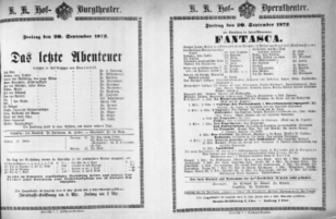 Theaterzettel (Oper und Burgtheater in Wien) 18720920 Seite: 1