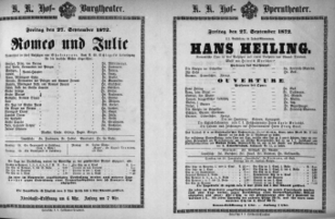Theaterzettel (Oper und Burgtheater in Wien) 18720927 Seite: 1