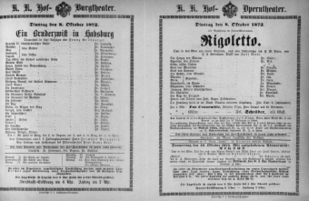 Theaterzettel (Oper und Burgtheater in Wien) 18721008 Seite: 1