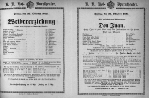 Theaterzettel (Oper und Burgtheater in Wien) 18721025 Seite: 1