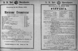 Theaterzettel (Oper und Burgtheater in Wien) 18721031 Seite: 1