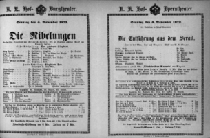 Theaterzettel (Oper und Burgtheater in Wien) 18721103 Seite: 1