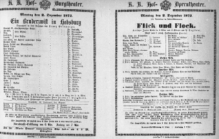 Theaterzettel (Oper und Burgtheater in Wien) 18721202 Seite: 1