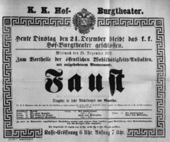 Theaterzettel (Oper und Burgtheater in Wien) 18721224 Seite: 1