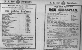 Theaterzettel (Oper und Burgtheater in Wien) 18721230 Seite: 1