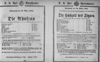 Theaterzettel (Oper und Burgtheater in Wien) 18730326 Seite: 1