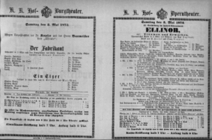 Theaterzettel (Oper und Burgtheater in Wien) 18730503 Seite: 2