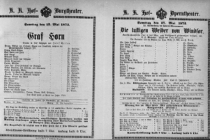 Theaterzettel (Oper und Burgtheater in Wien) 18730517 Seite: 1