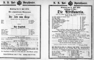 Theaterzettel (Oper und Burgtheater in Wien) 18730705 Seite: 1