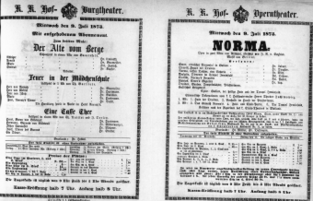 Theaterzettel (Oper und Burgtheater in Wien) 18730709 Seite: 1