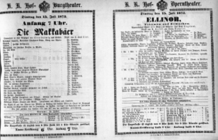 Theaterzettel (Oper und Burgtheater in Wien) 18730715 Seite: 1
