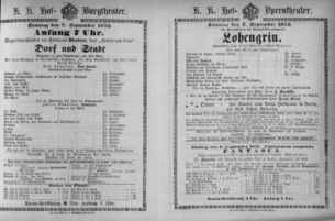 Theaterzettel (Oper und Burgtheater in Wien) 18730907 Seite: 1