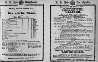 Theaterzettel (Oper und Burgtheater in Wien) 18731020 Seite: 1