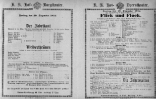 Theaterzettel (Oper und Burgtheater in Wien) 18731219 Seite: 1