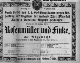 Theaterzettel (Oper und Burgtheater in Wien) 18740209 Seite: 1