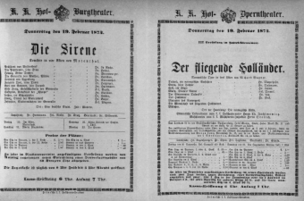 Theaterzettel (Oper und Burgtheater in Wien) 18740219 Seite: 1